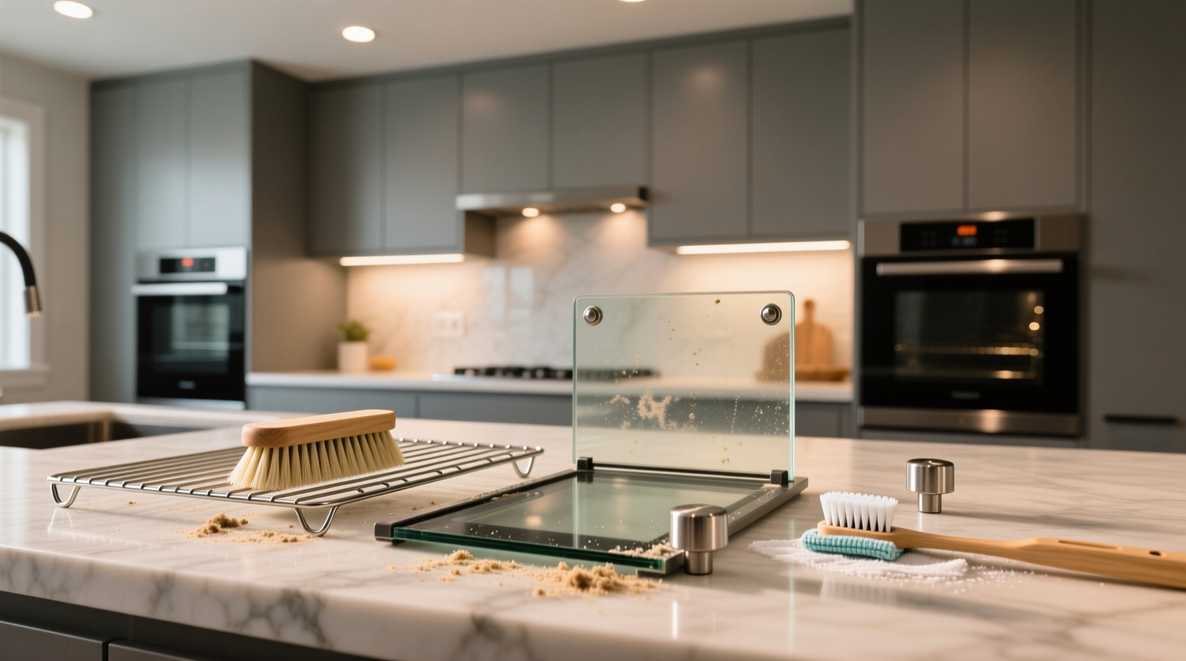 how to clean oven interior racks door glass knobs