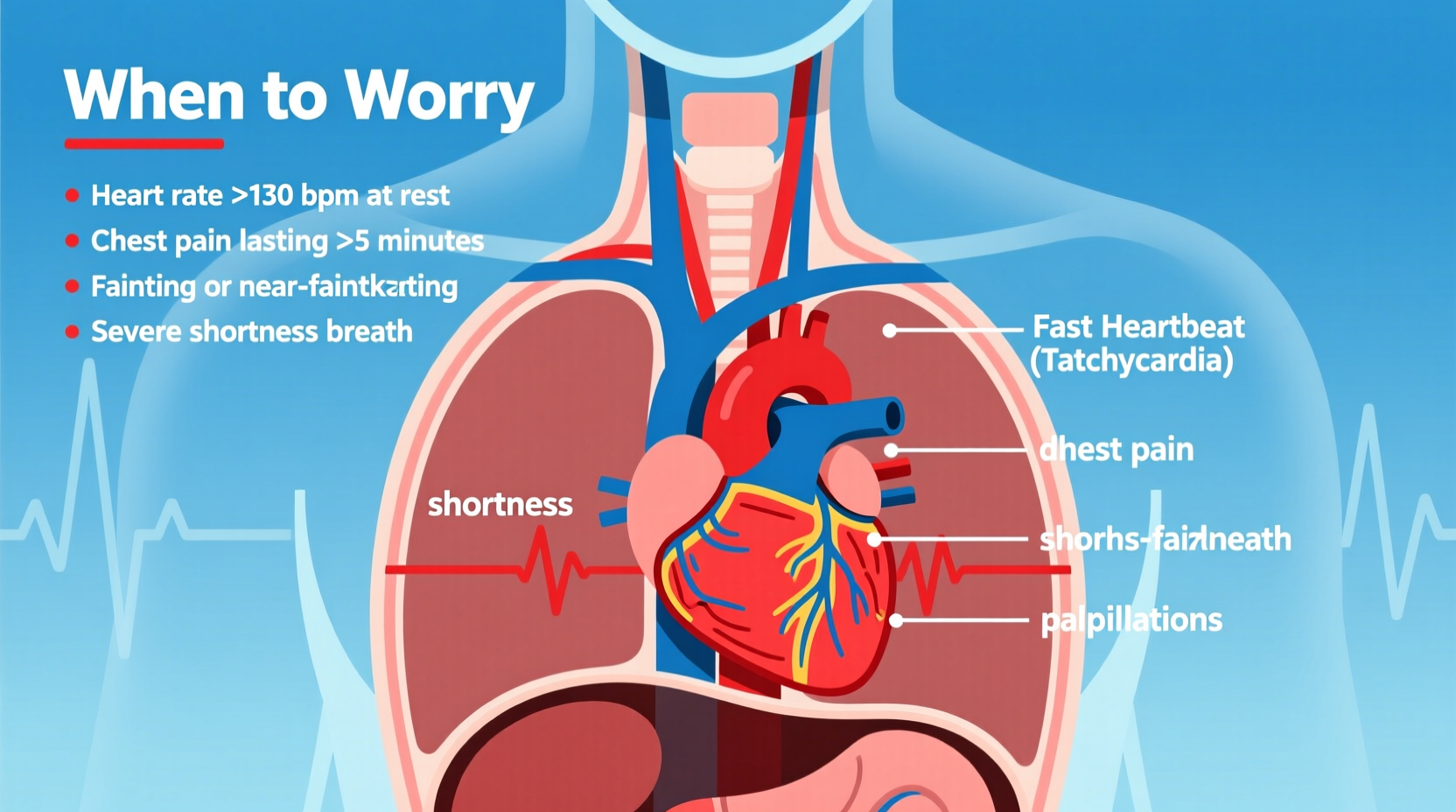 random fast heartbeat causes symptoms and when to worry