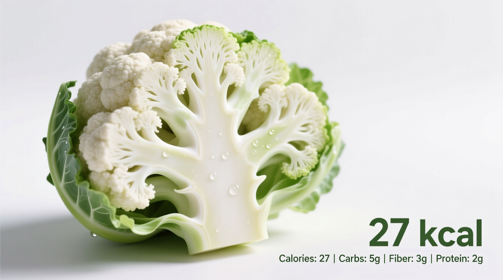 Calories in Cauliflower Head: Exact Count by Size