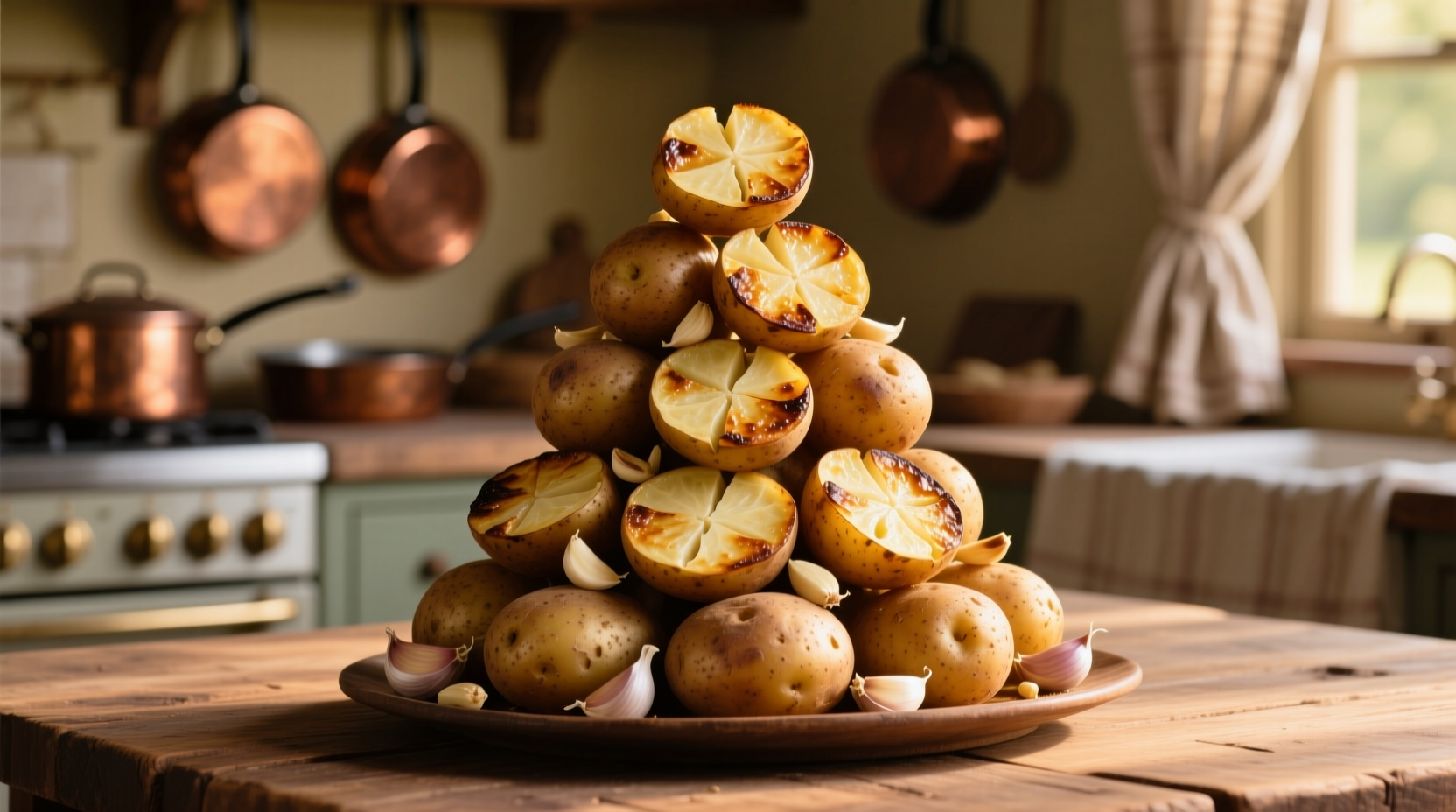 garlic potato stacks