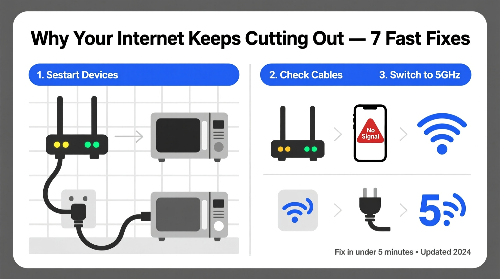 internet keeps cutting out reasons quick fixes