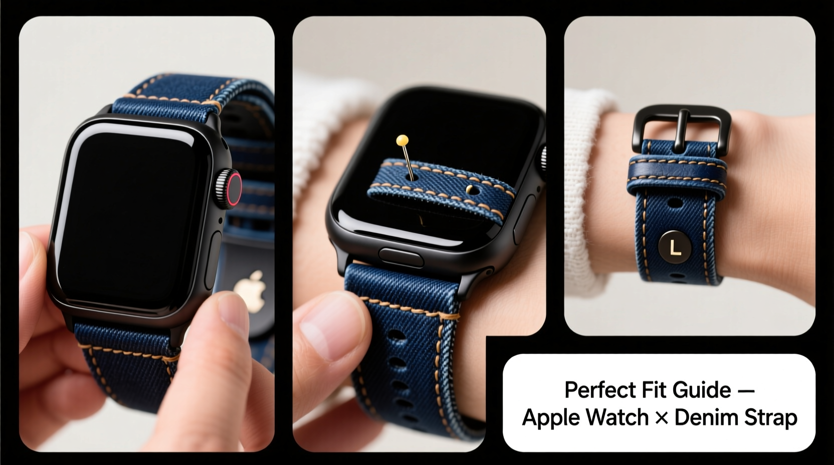 step by step guide to installing and styling an apple watch denim strap for a perfect fit