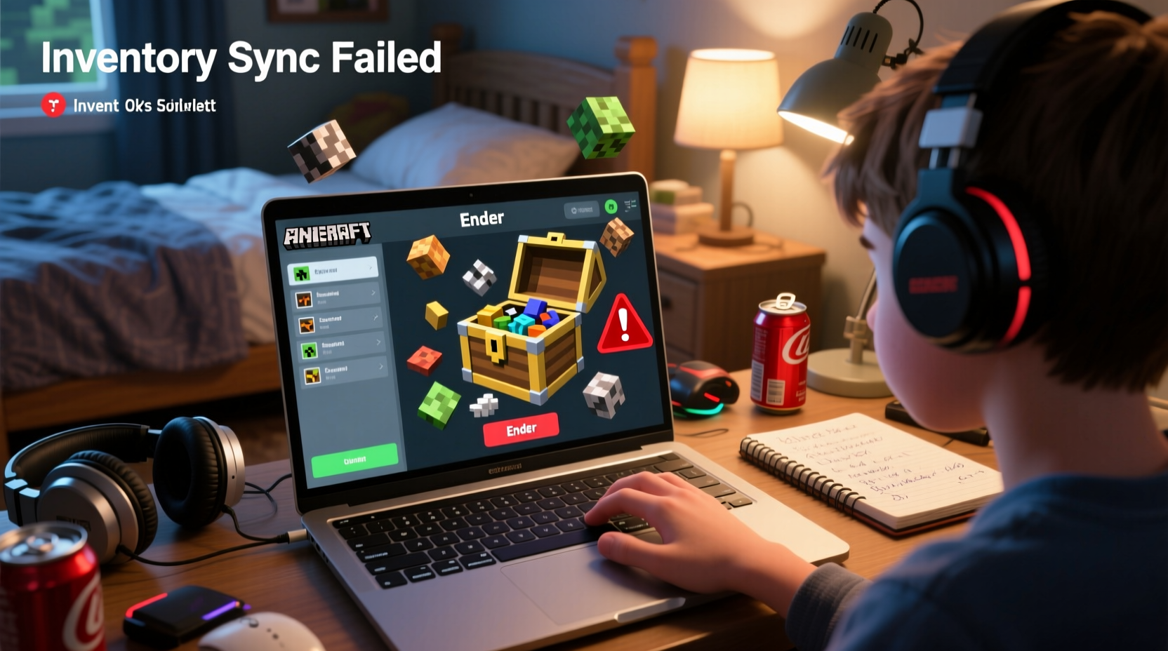 Minecraft player troubleshooting ender chest inventory issue