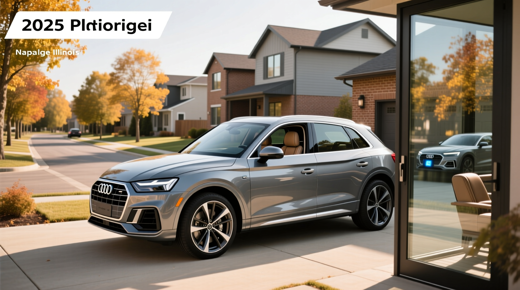 2025 Audi Q5 Plug-in Hybrid parked in suburban neighborhood