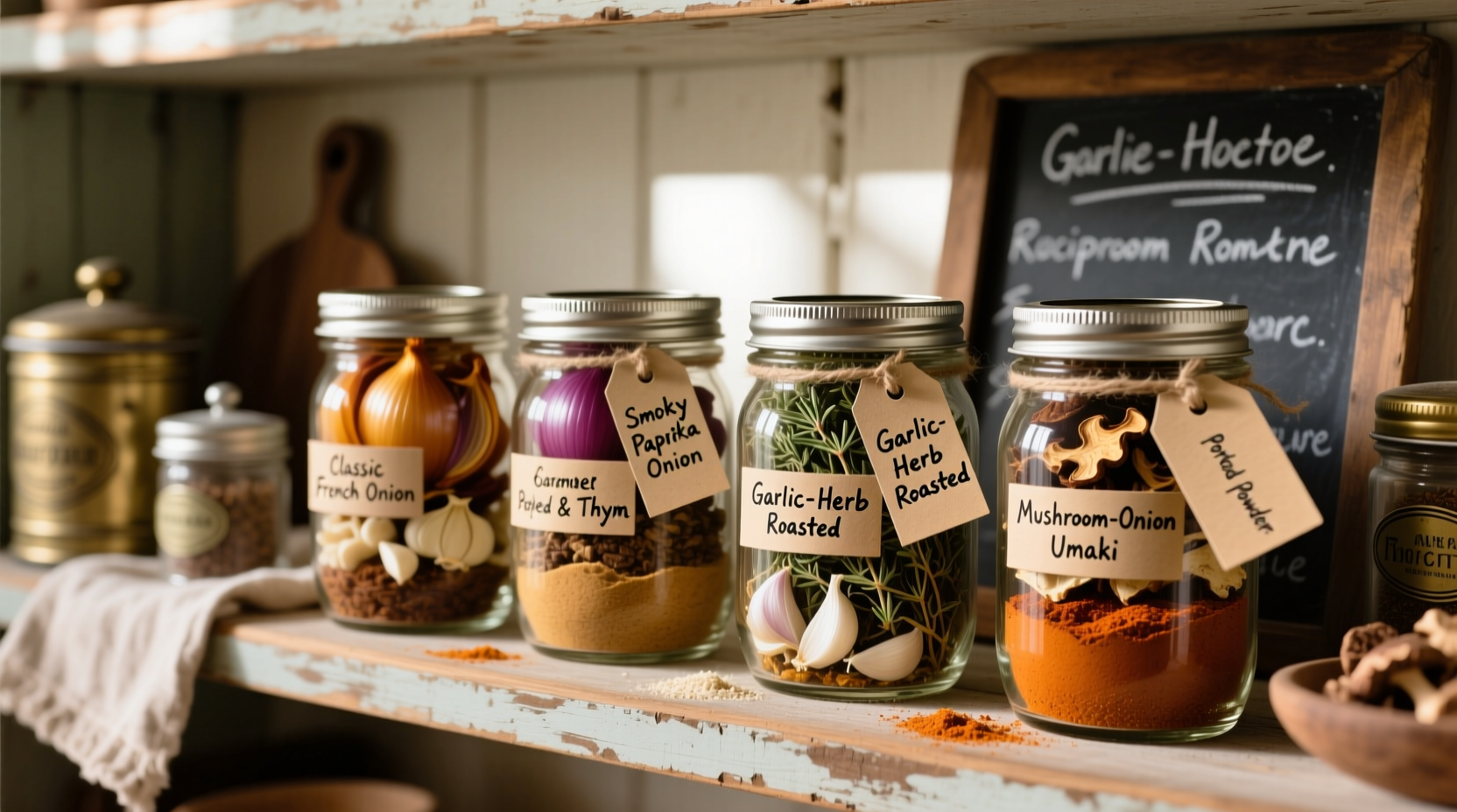 Homemade onion soup mix alternatives in jars