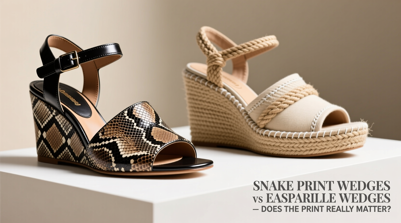 snake print wedges vs espadrille wedges does the print really matter