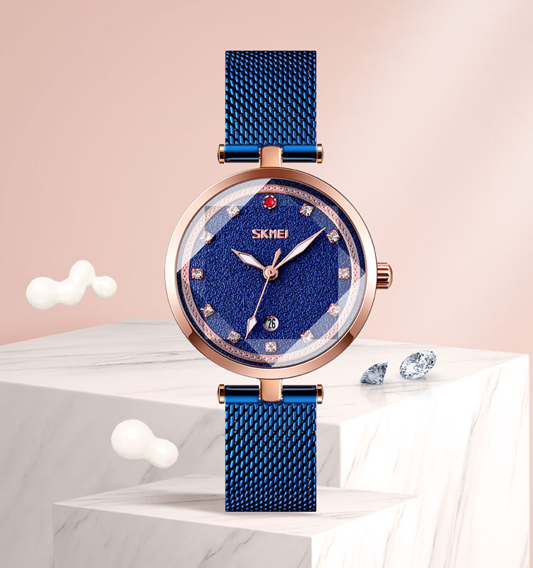 Luxury 2020 SKMEI 9215 Stainless Steel Women Watches 30M Waterproof Quartz Watch for Ladies