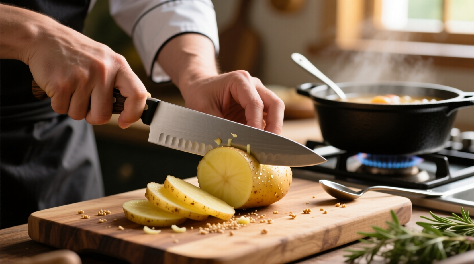 potato cutting trick for soups and stews