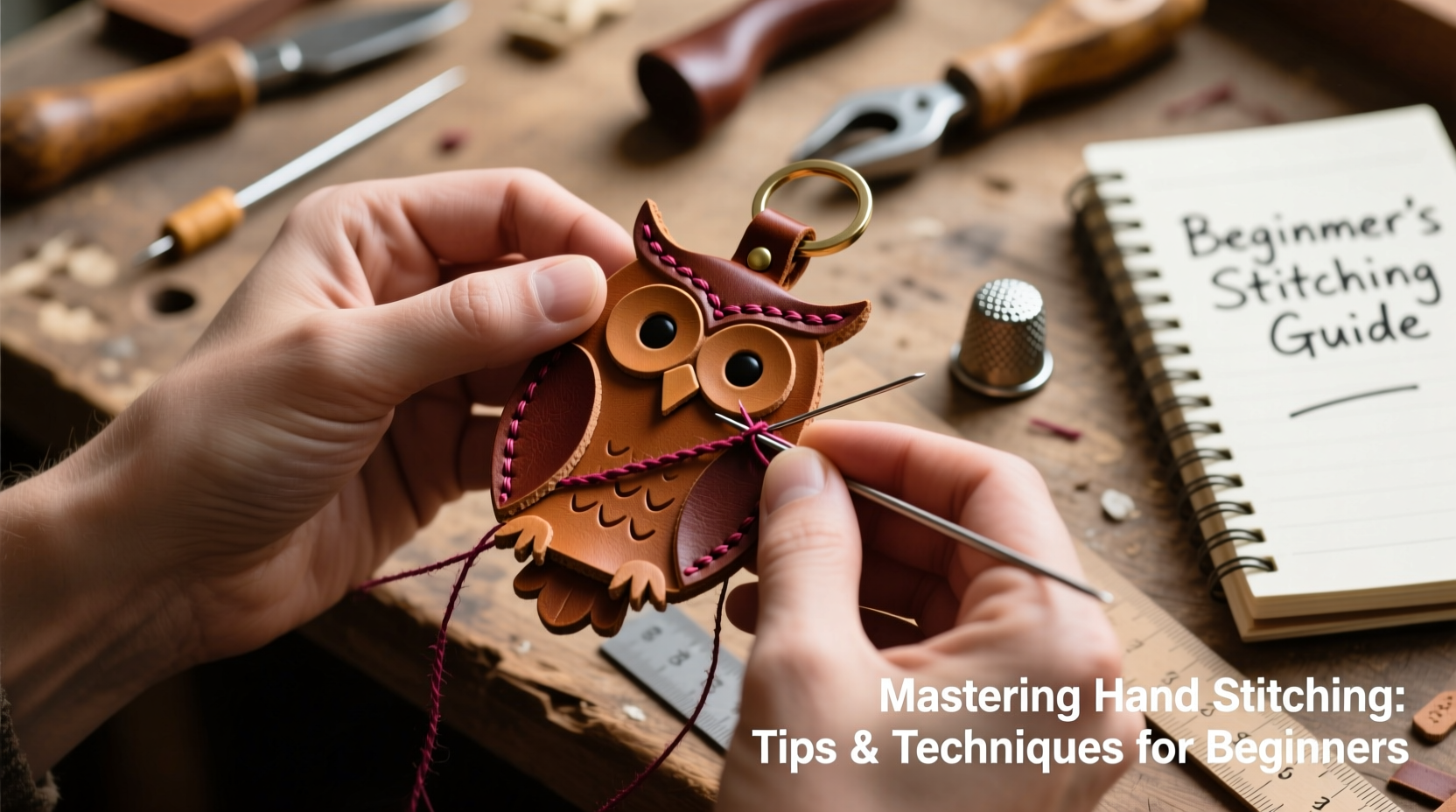 mastering the art of hand stitching a leather owl keychain tips and techniques for beginners