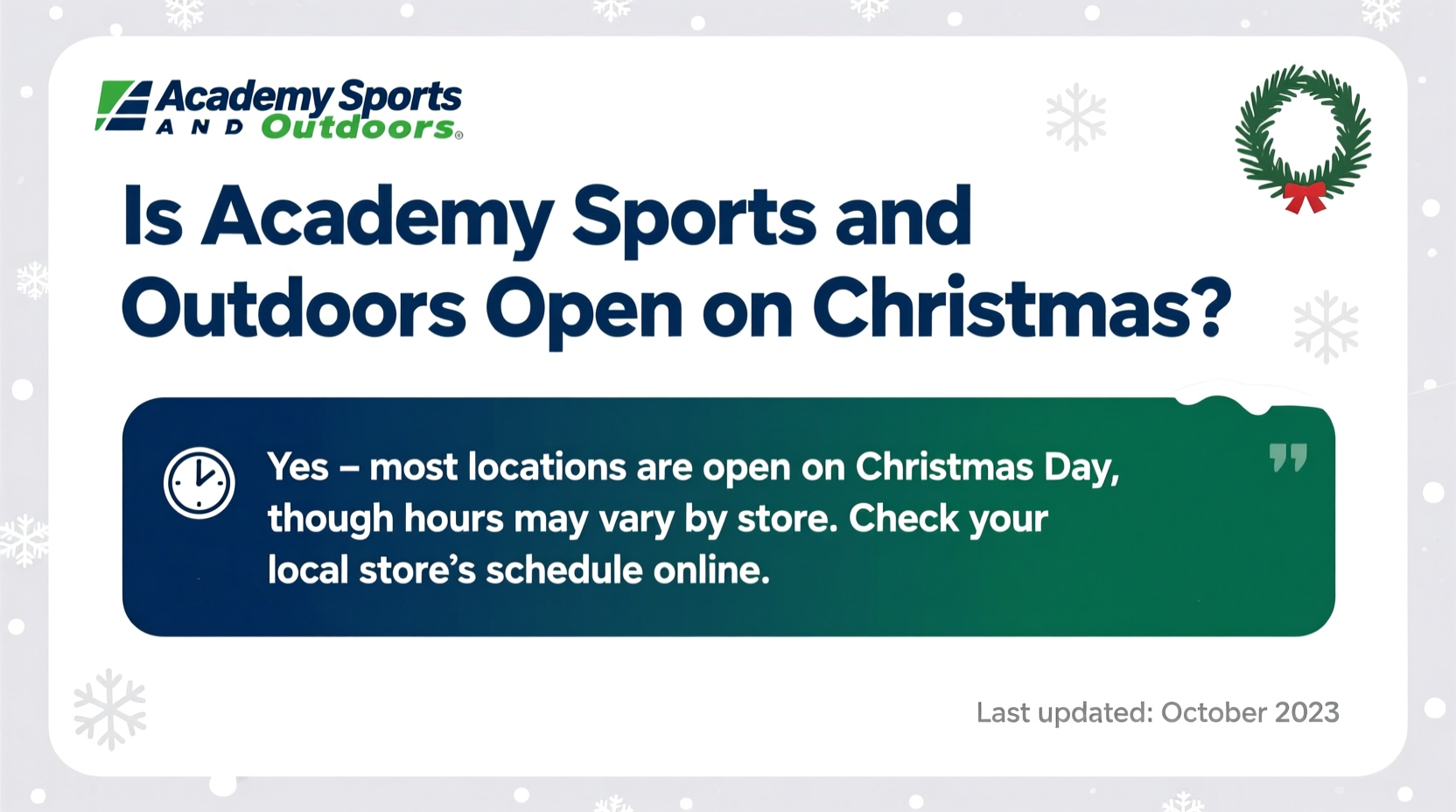 is academy sports and outdoors open on christmas