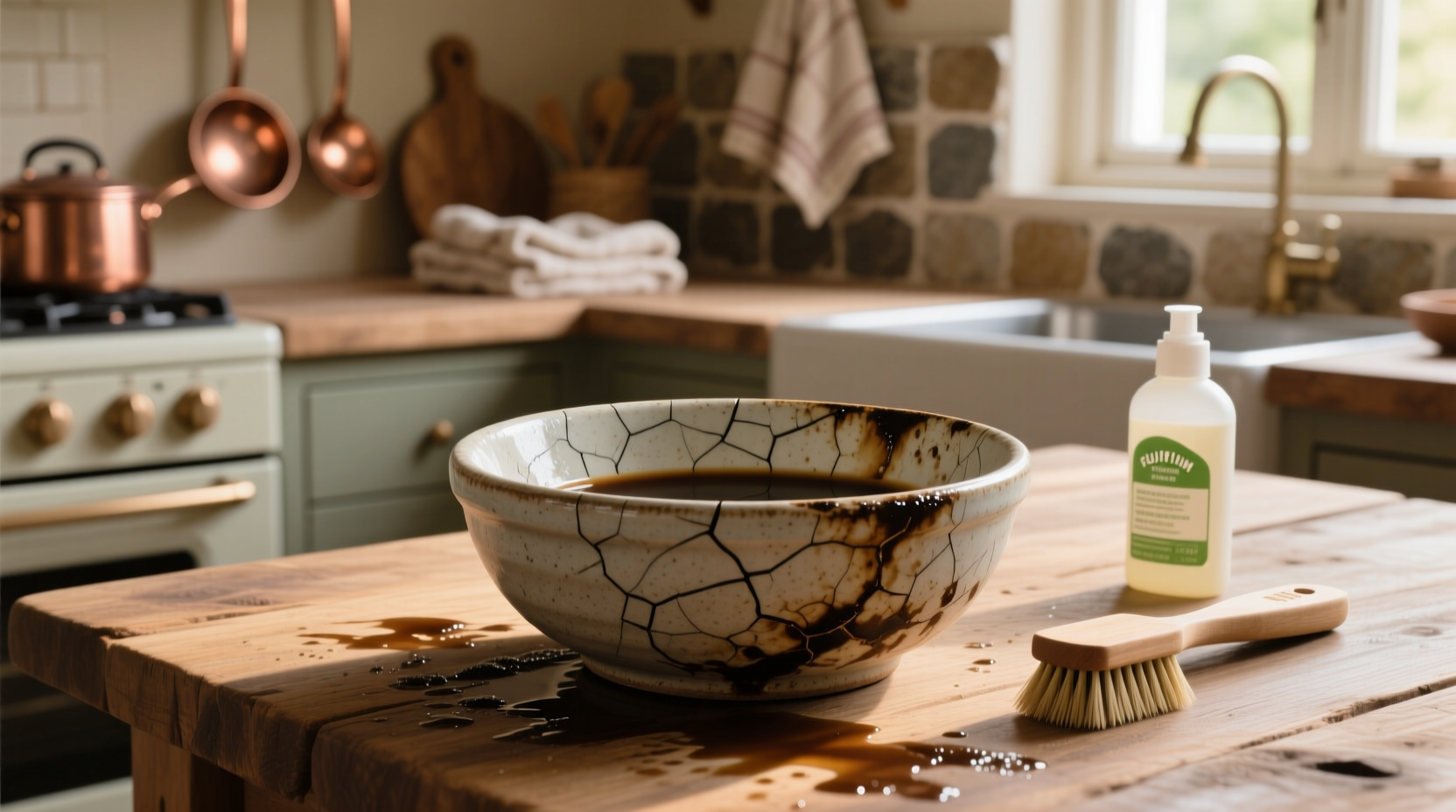 how tackle stains stoneware