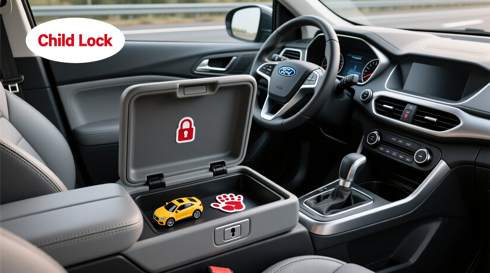 ecosport armrest box child safety