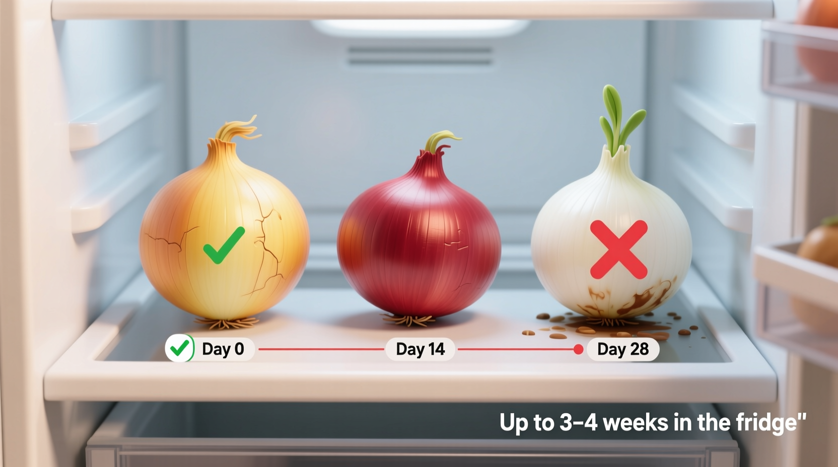 how long is an onion good for in the fridge