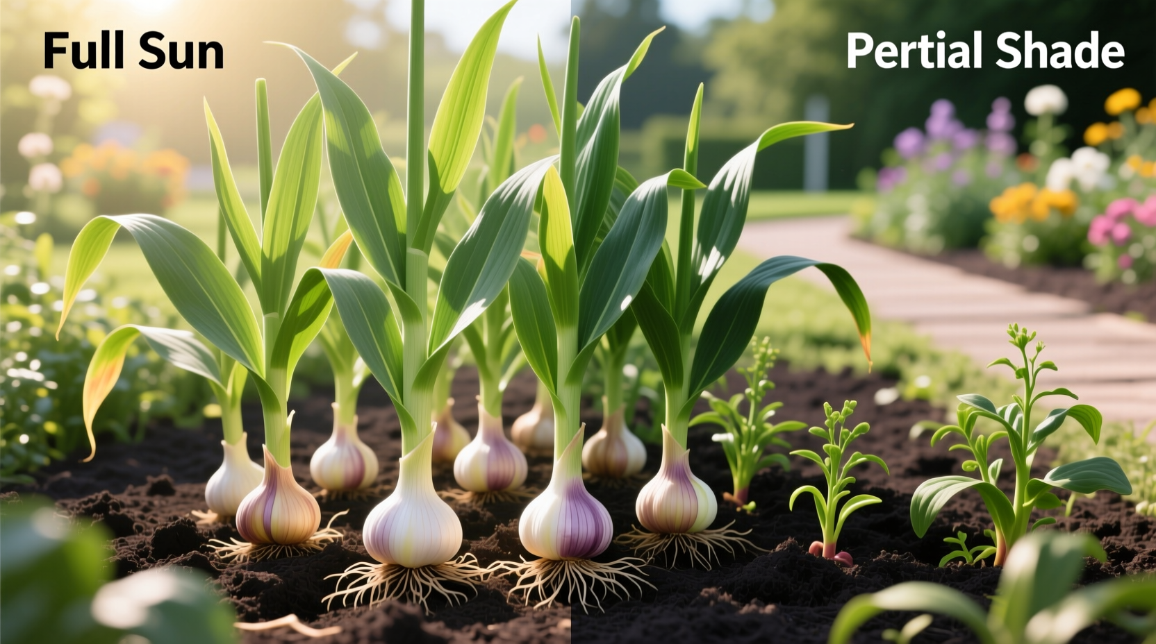 does garlic need full sun