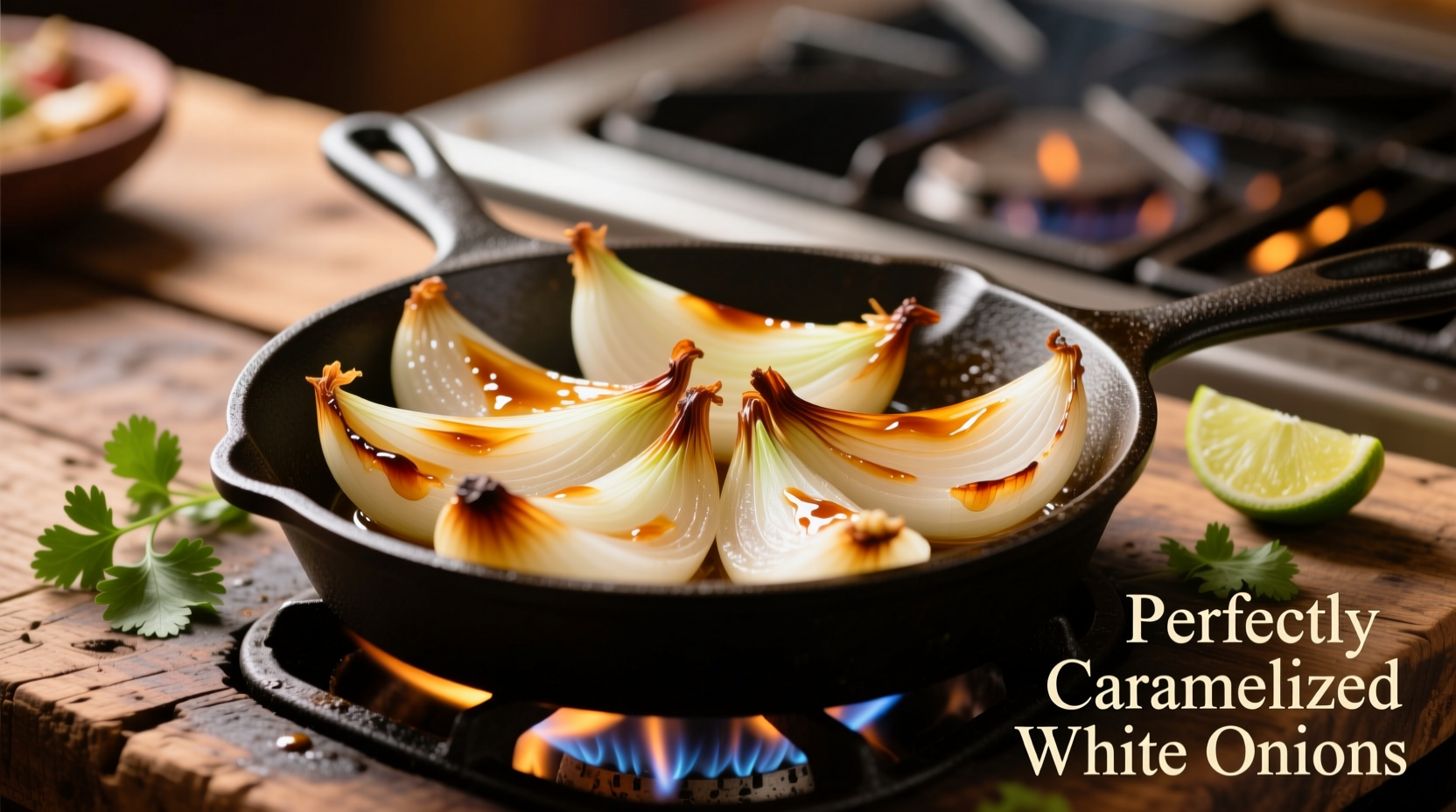 Perfectly caramelized white onions for fajitas