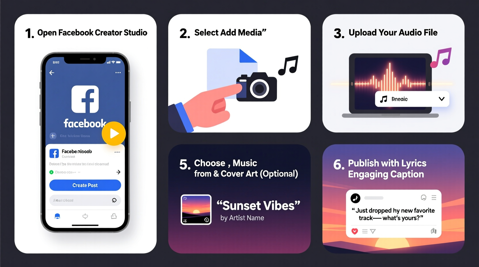 a step by step guide to adding music on your facebook posts for maximum engagement
