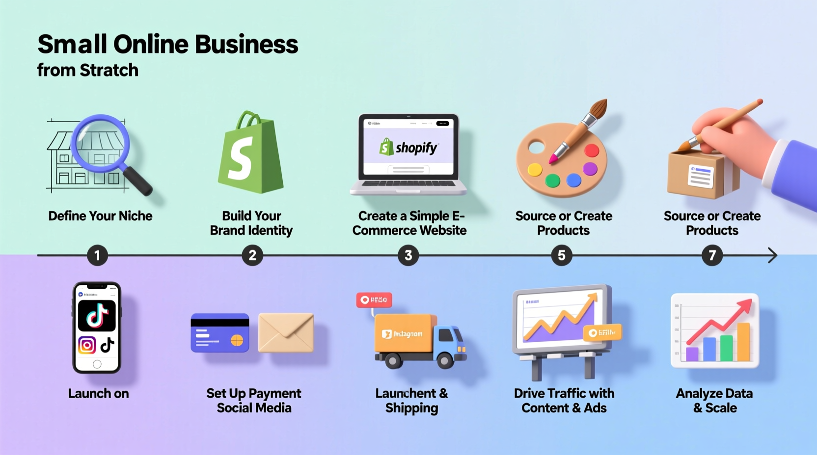 practical steps to launch and grow a small online business from scratch