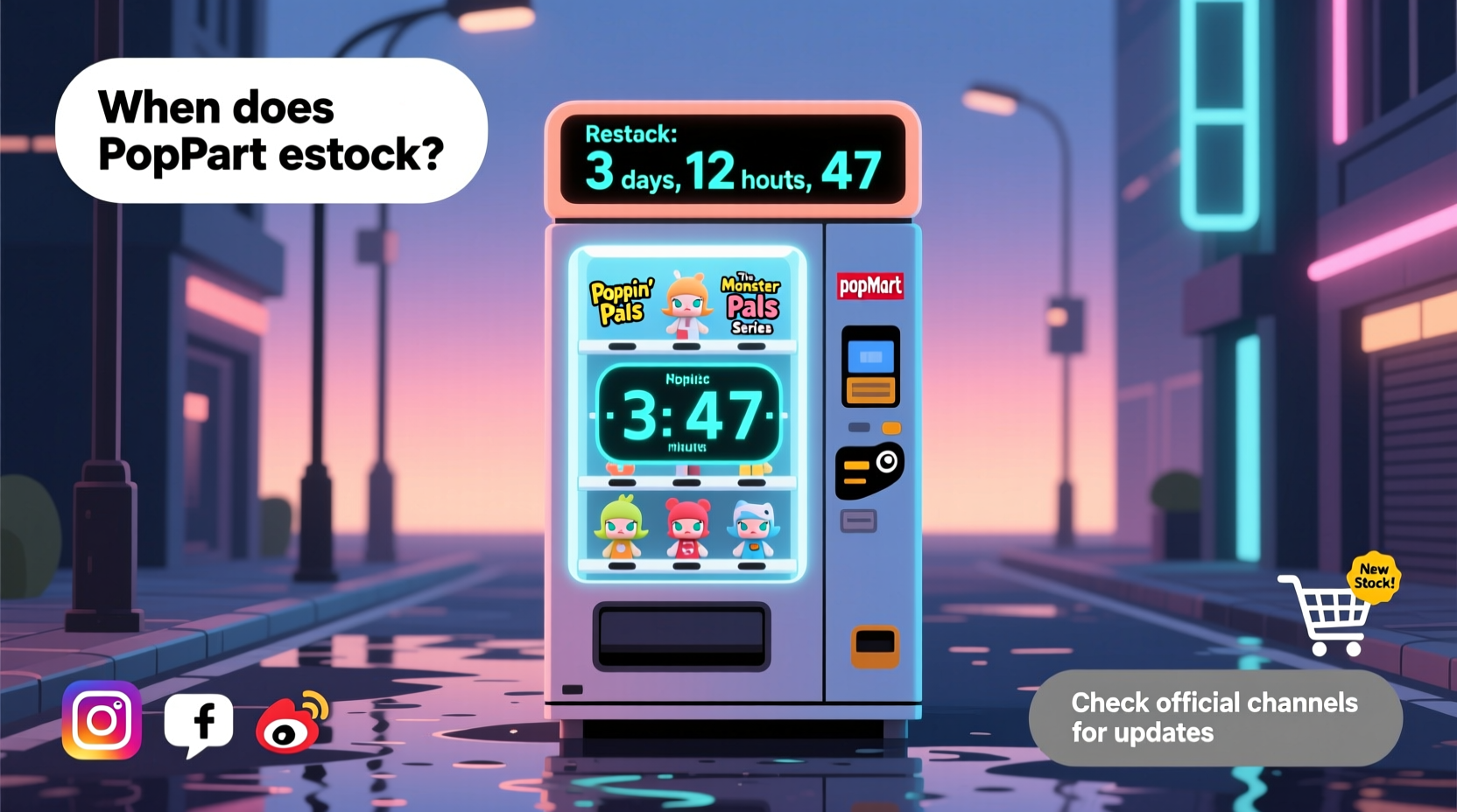 when does popmart restock their vending machines