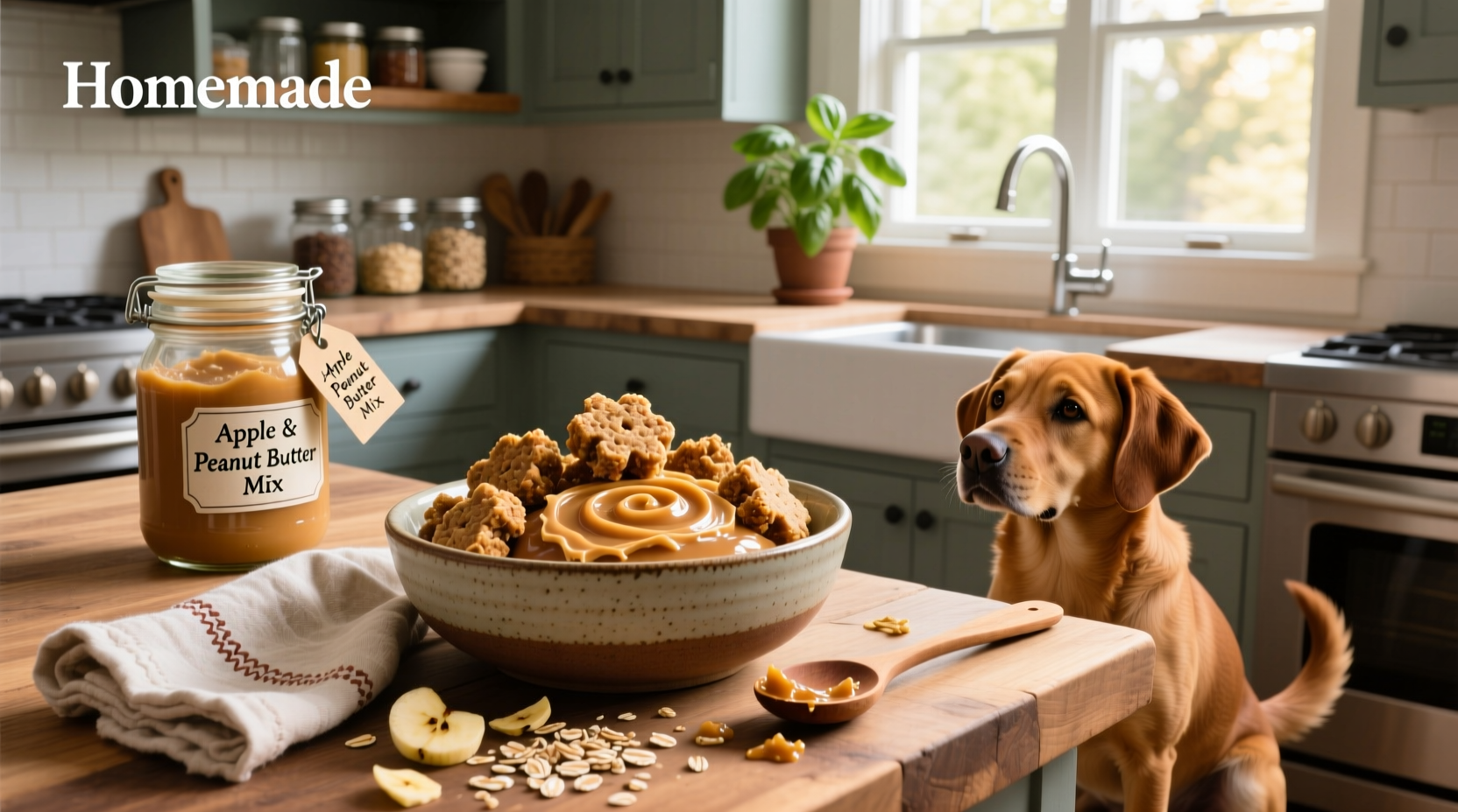 apple peanut butter dog treats