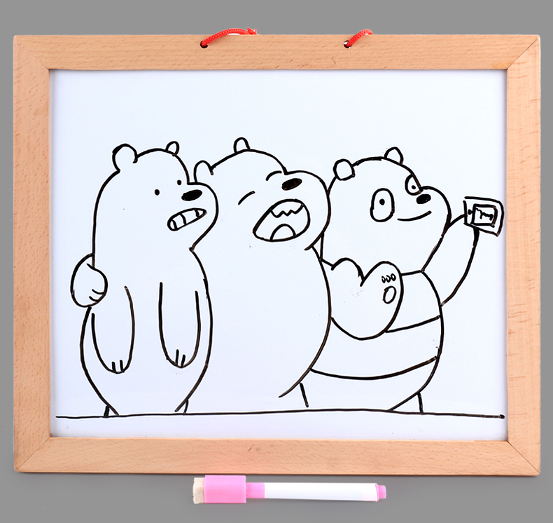 双与绘图板木制磁性黑板儿童教育玩具童年绘画玩具