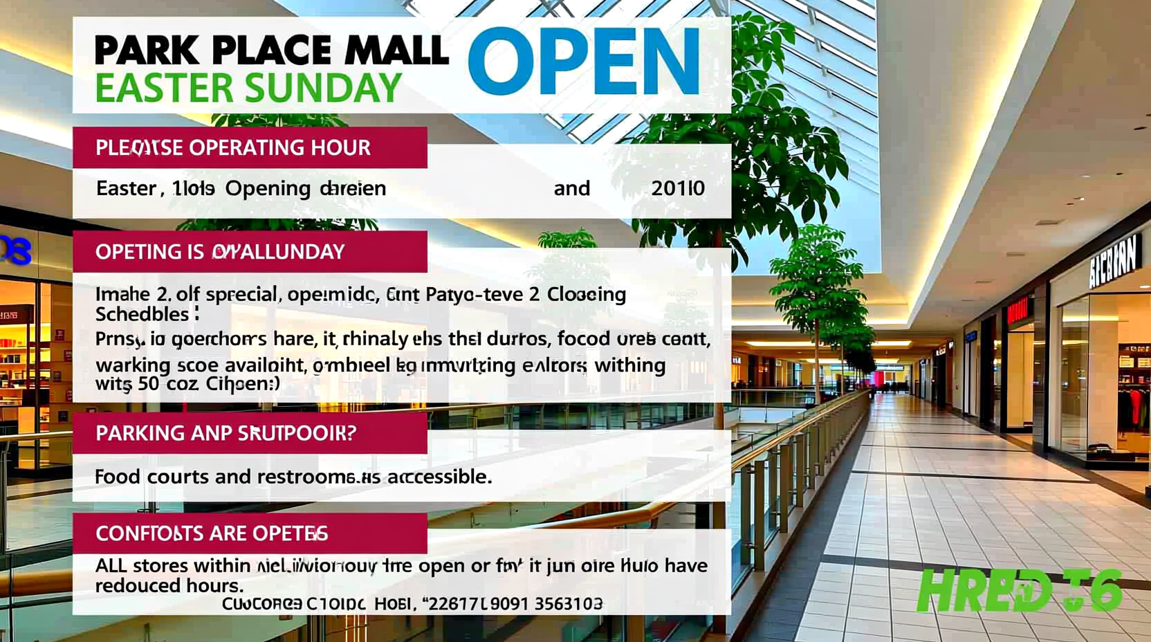 is park place mall open on easter