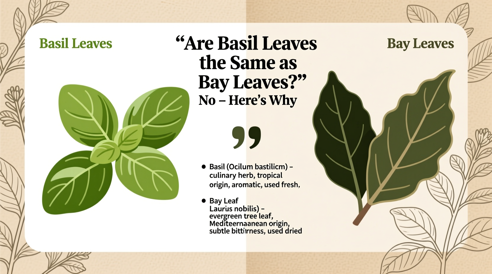 are basil leaves the same as bay leaves