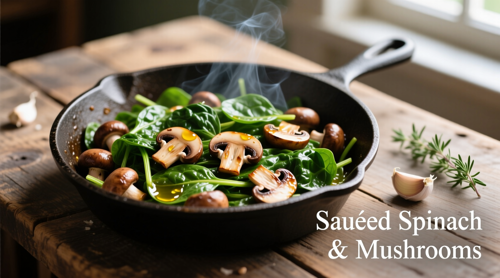 Perfect Sautéed Spinach with Mushrooms Recipe in 15 Minutes