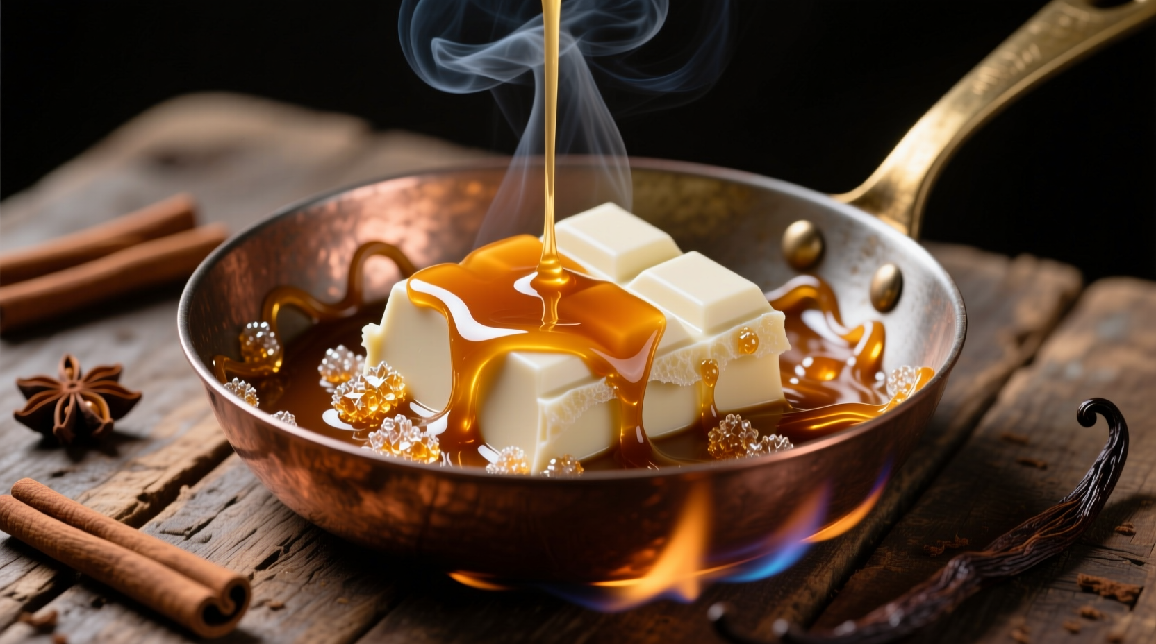 carmelize white chocolate to add deep complex flavor