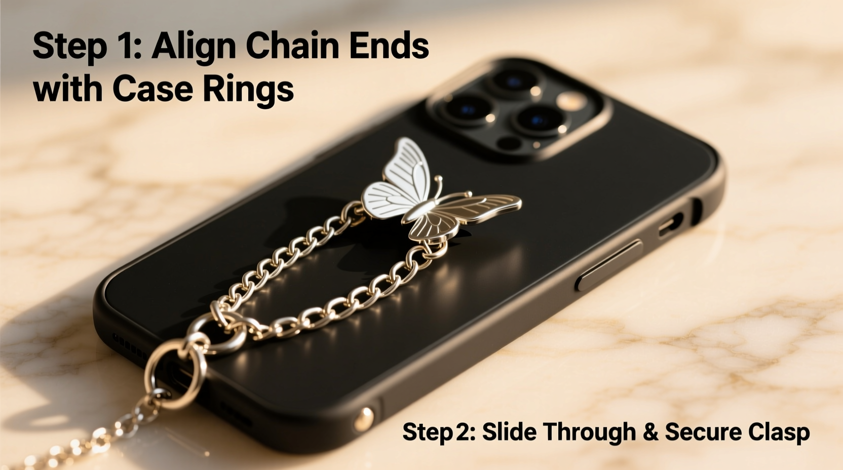 step by step guide to installing a butterfly chain on your iphone case for stylish security
