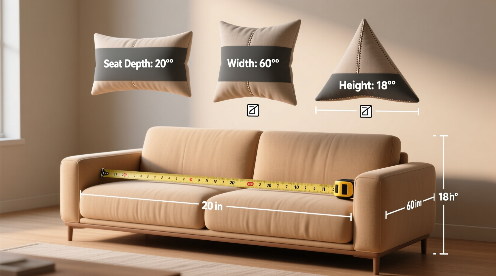 how to accurately measure your sofa for ideal pillow dimensions and comfort