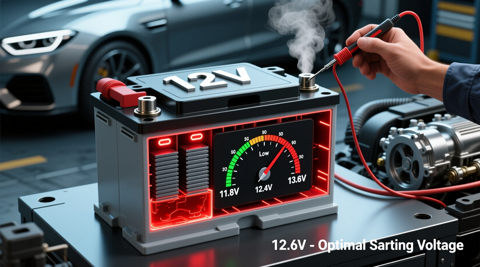 how many volts does a car battery need