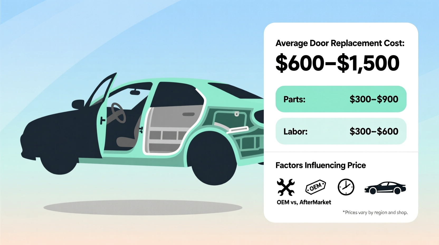 how much does replacing a car door cost