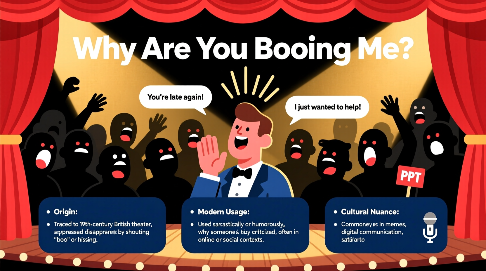 why are you booing me meaning origin usage explained