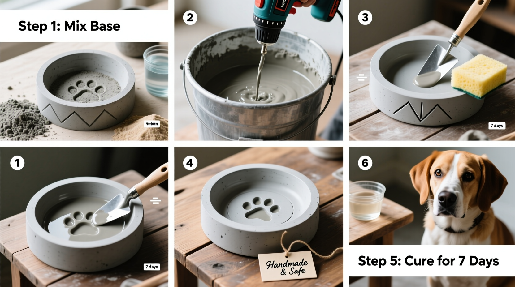 step by step guide to crafting durable and stylish concrete dog bowls at home
