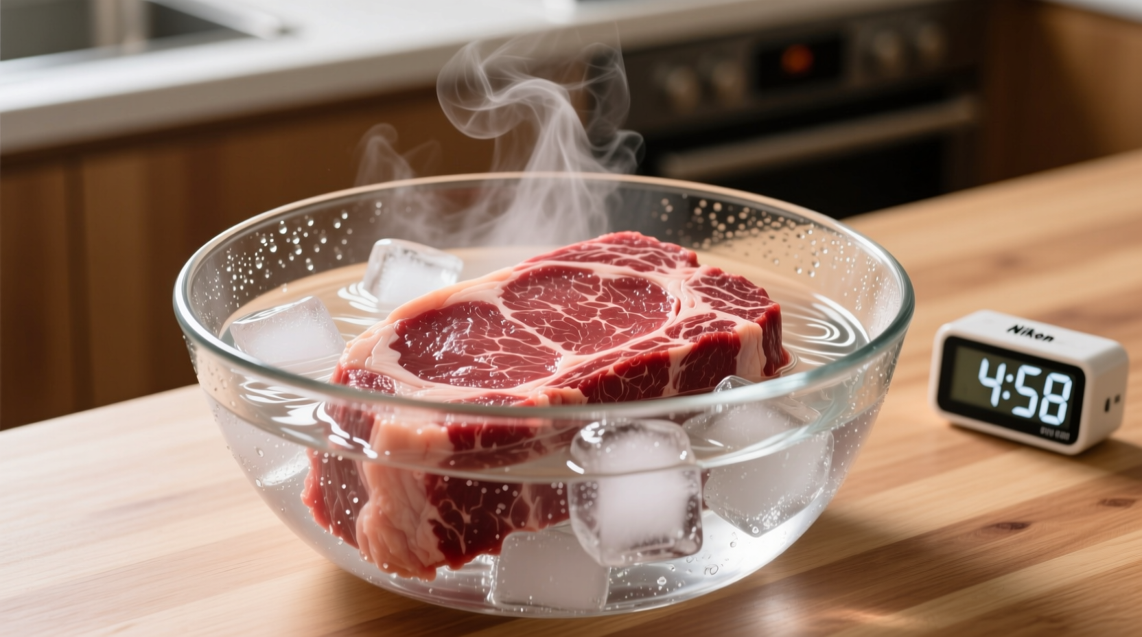 defrost a steak in five minutes with water and a pair o