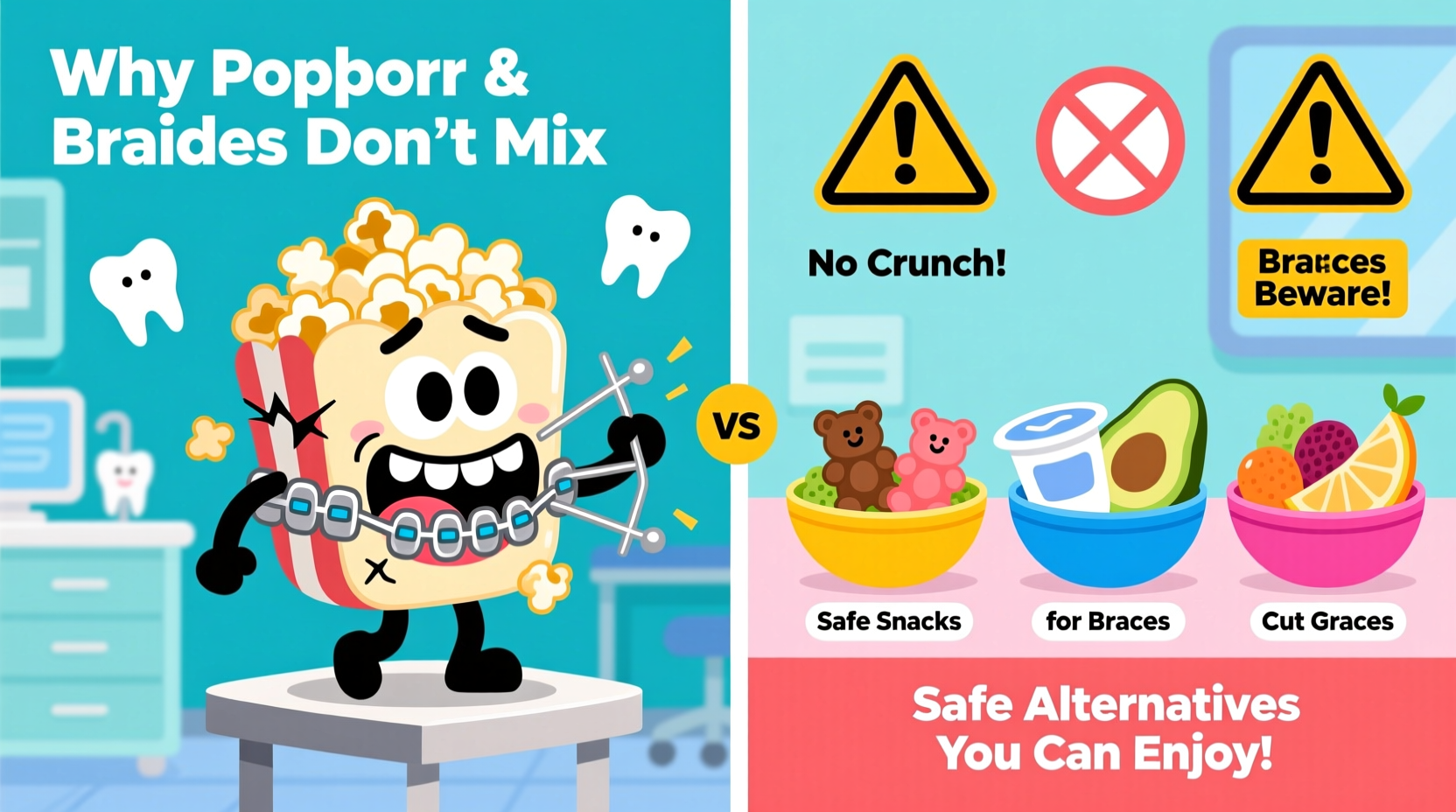 popcorn and braces why its a no go and safe alternatives
