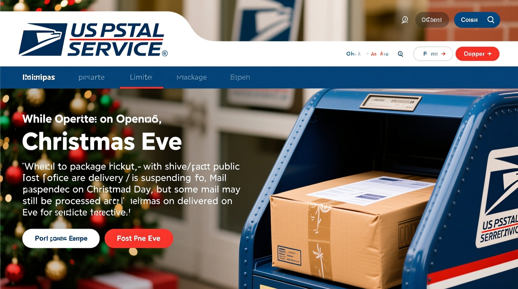 is the us postal service open on christmas eve