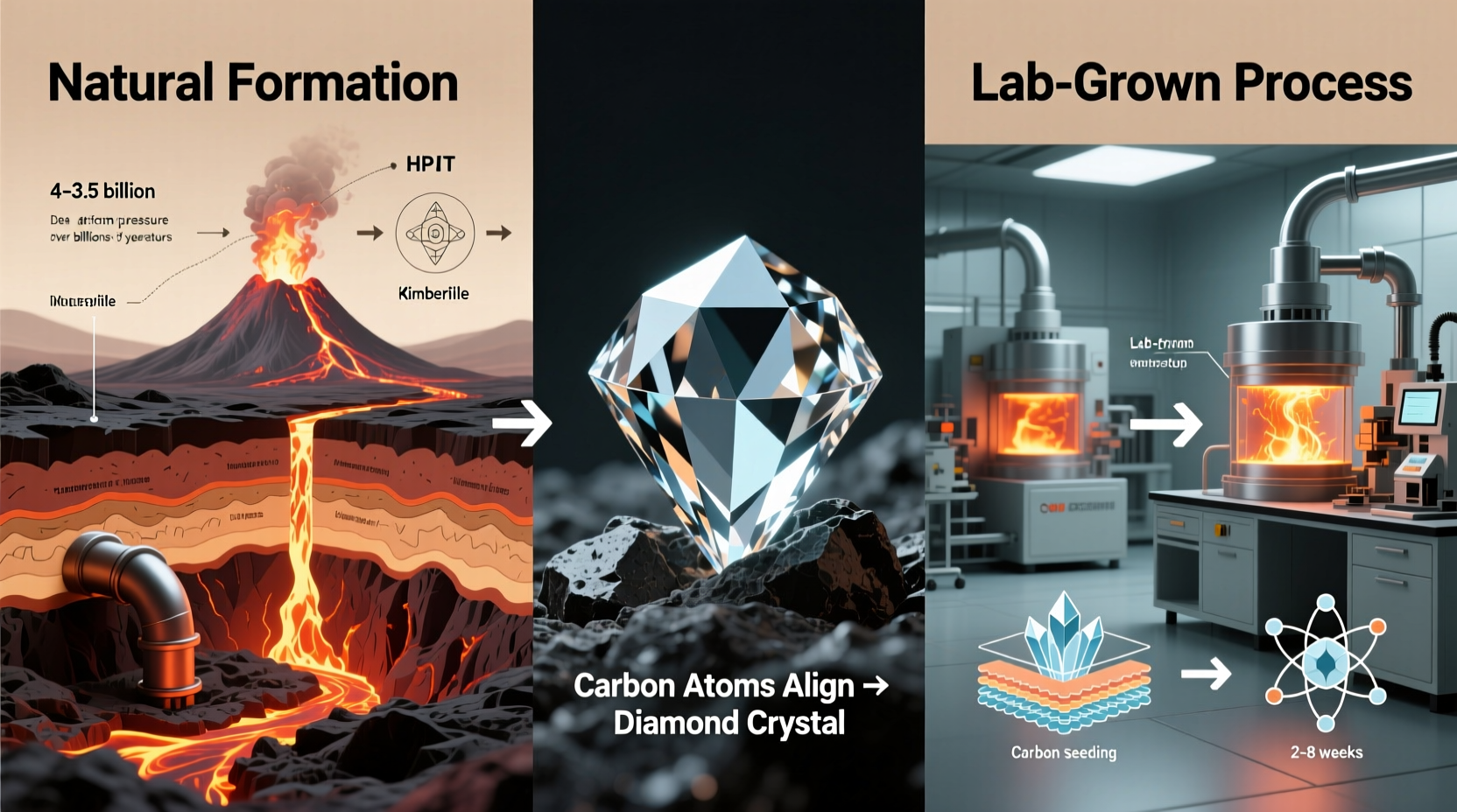 the complete guide to how to create a diamond from natural formation to lab grown gems