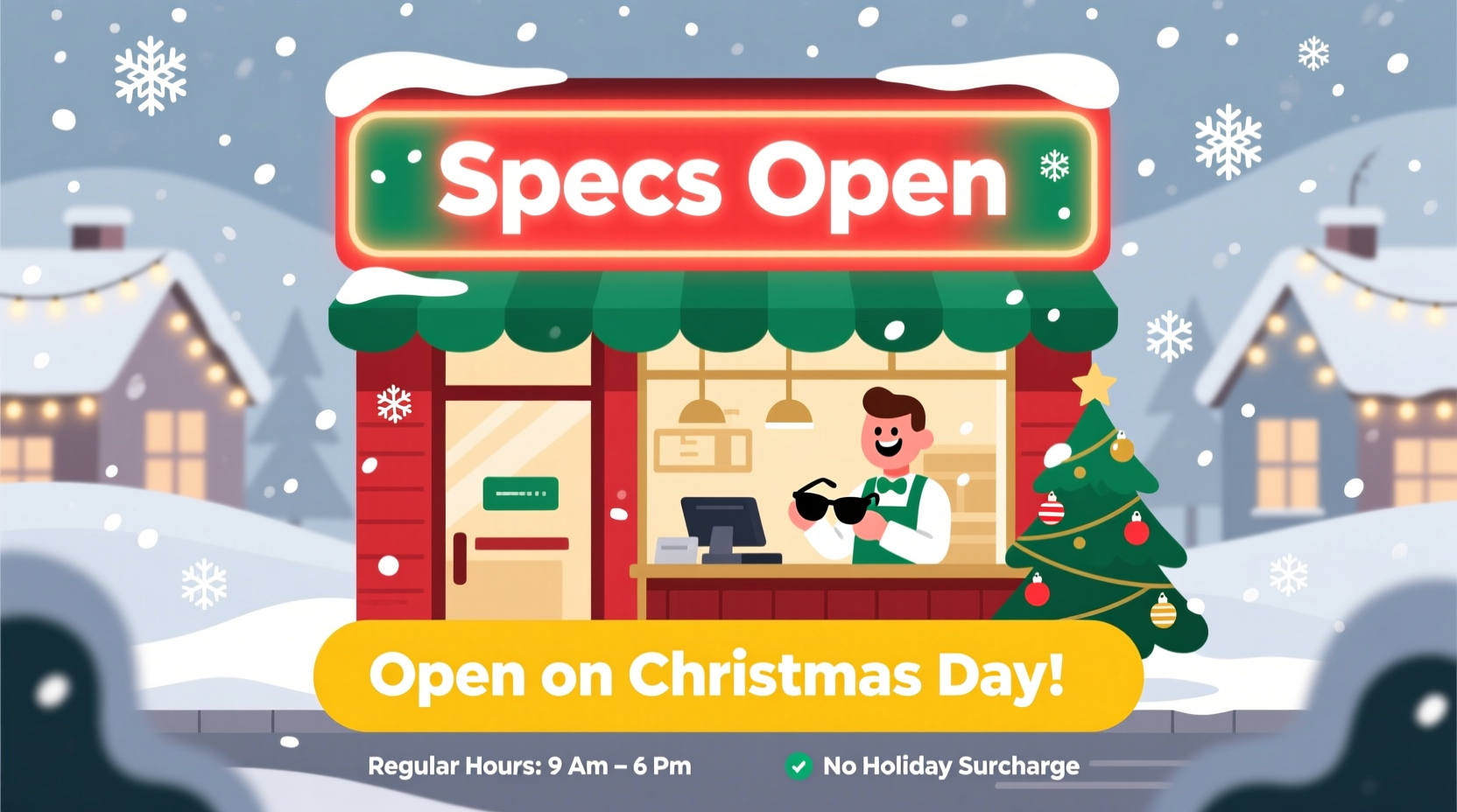 is specs open on christmas