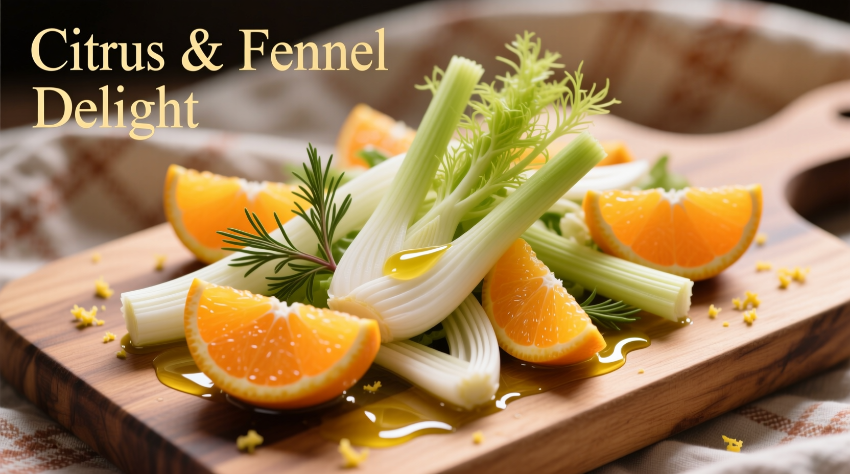 Fresh fennel and orange salad showcasing citrus seasoning application