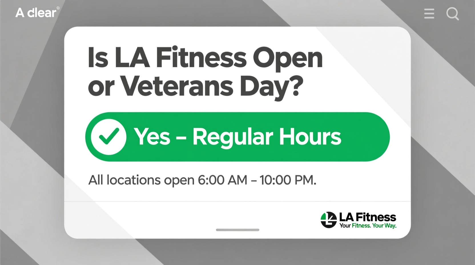is la fitness open on veterans day