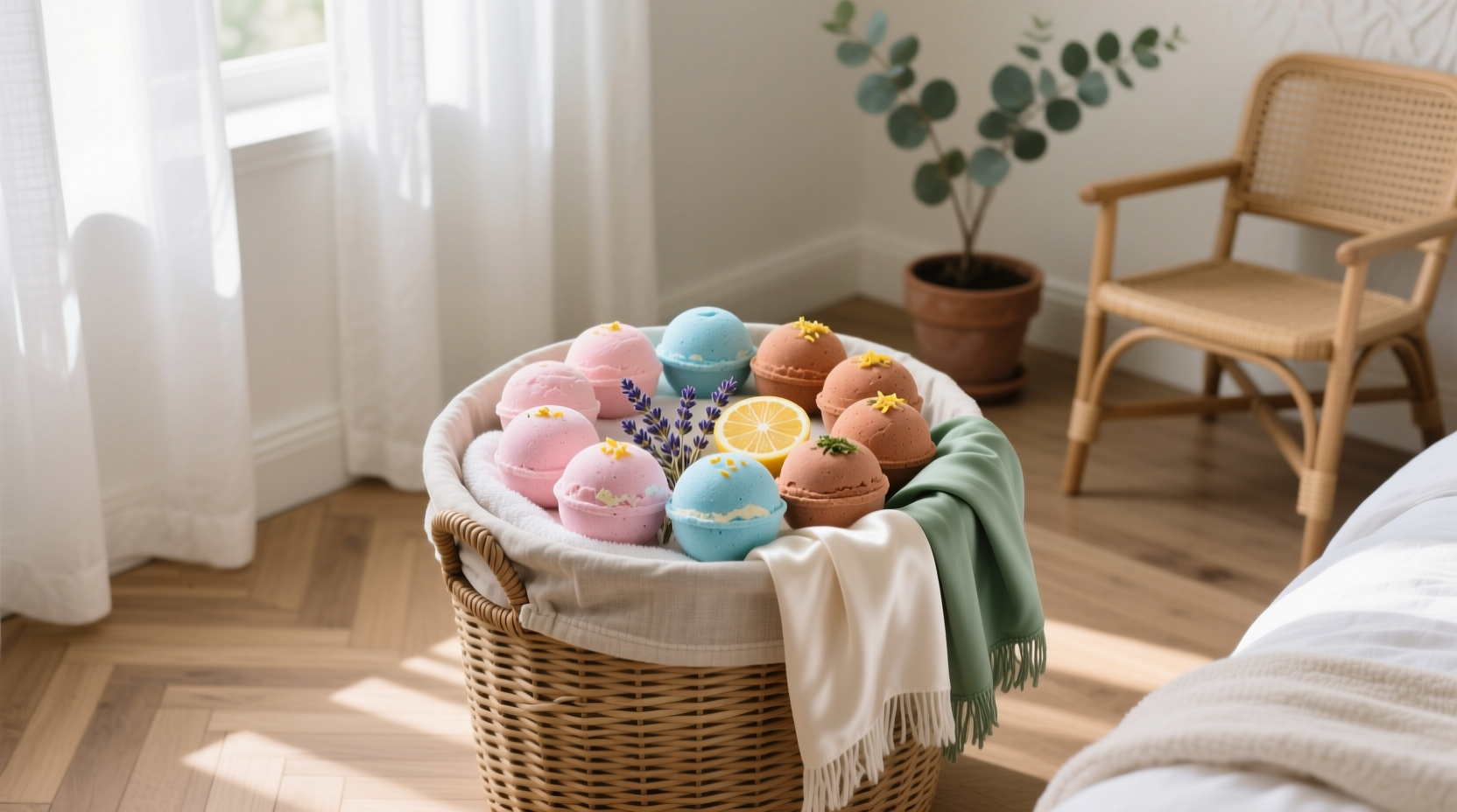 store your bath bombs with clothing or linens