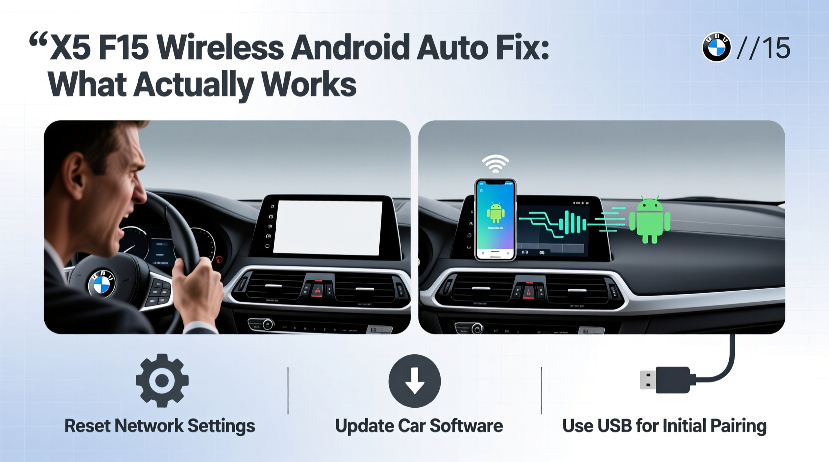 x5 f15 android auto wireless fix
