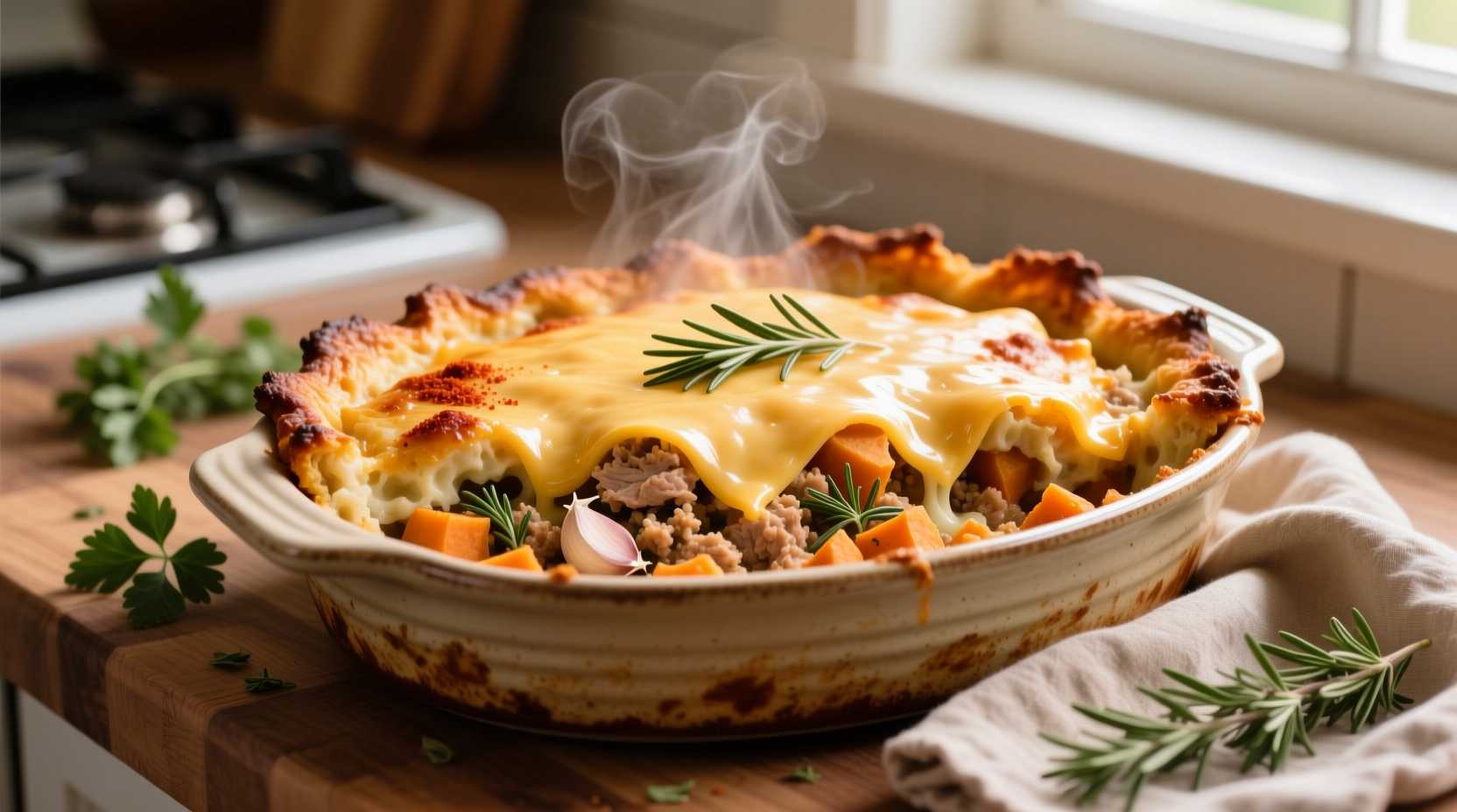 ground turkey sweet potato bake