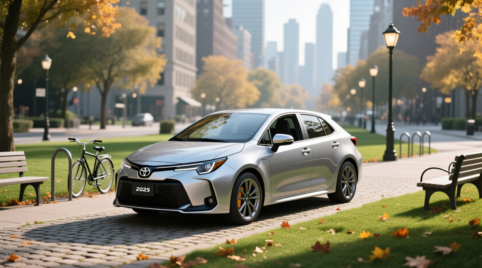 2025 Corolla Hatchback XSE trim with 18-inch wheels and sporty front fascia