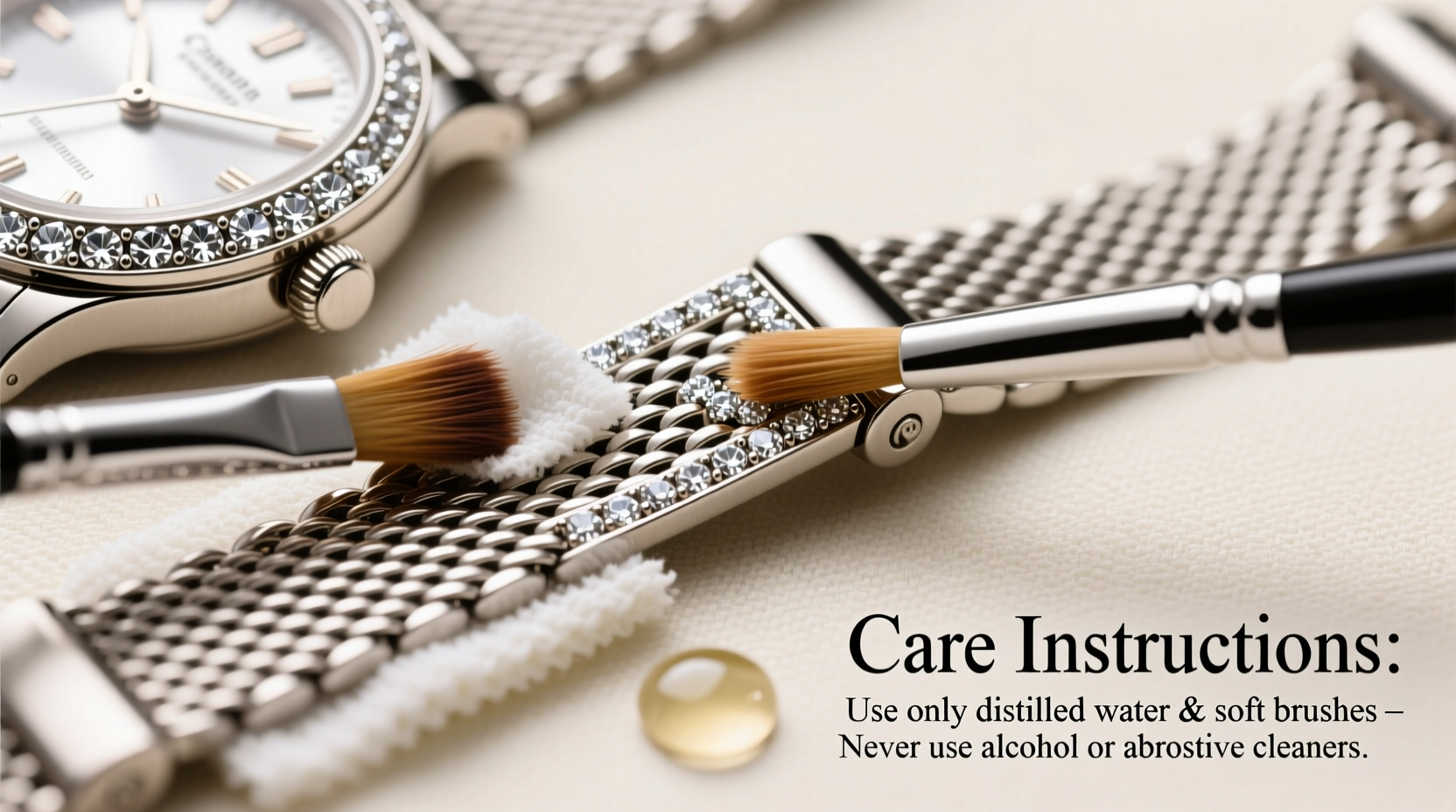 effective methods to clean and maintain a diamond studded watch strap without damage