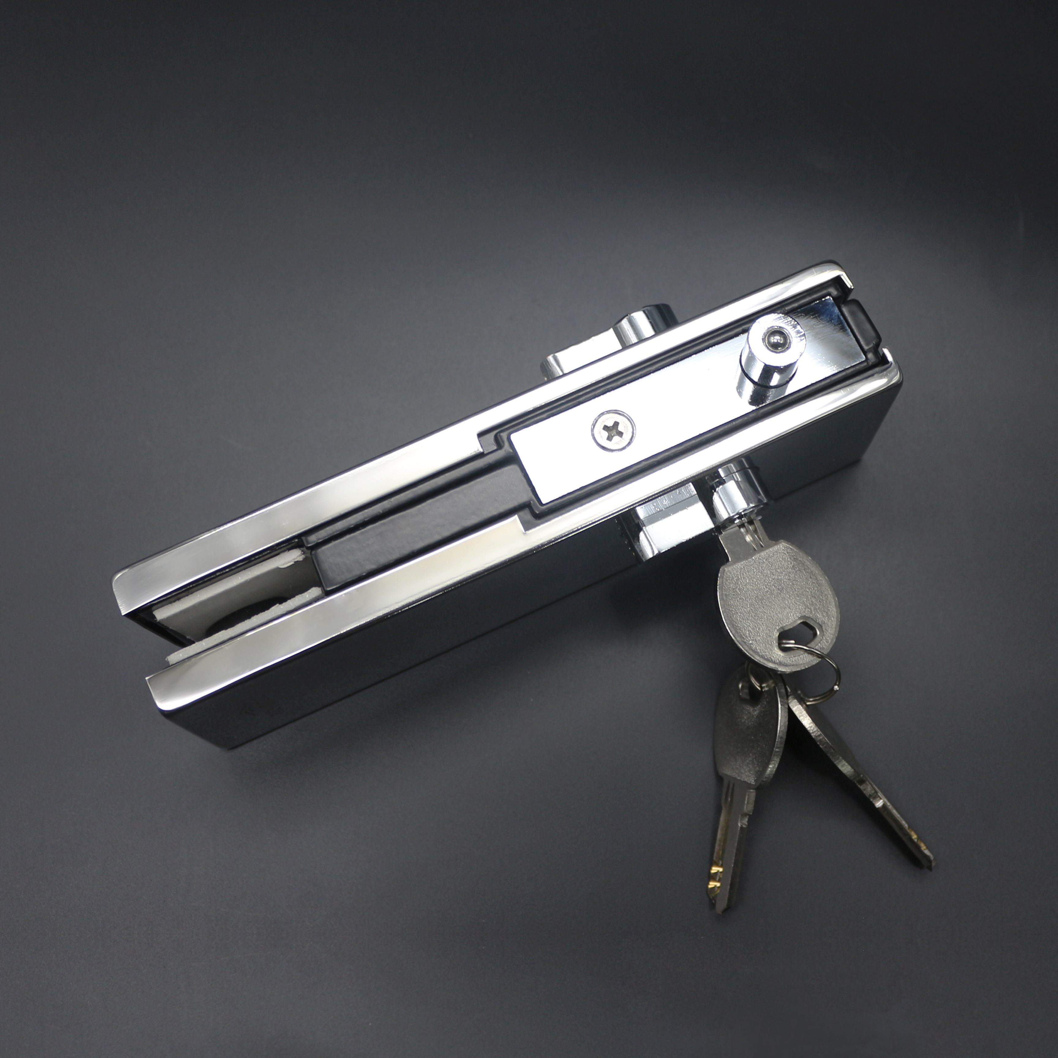 热销铸造不锈钢全身长圆形玻璃门底门缝锁中央玻璃门锁 - buy center