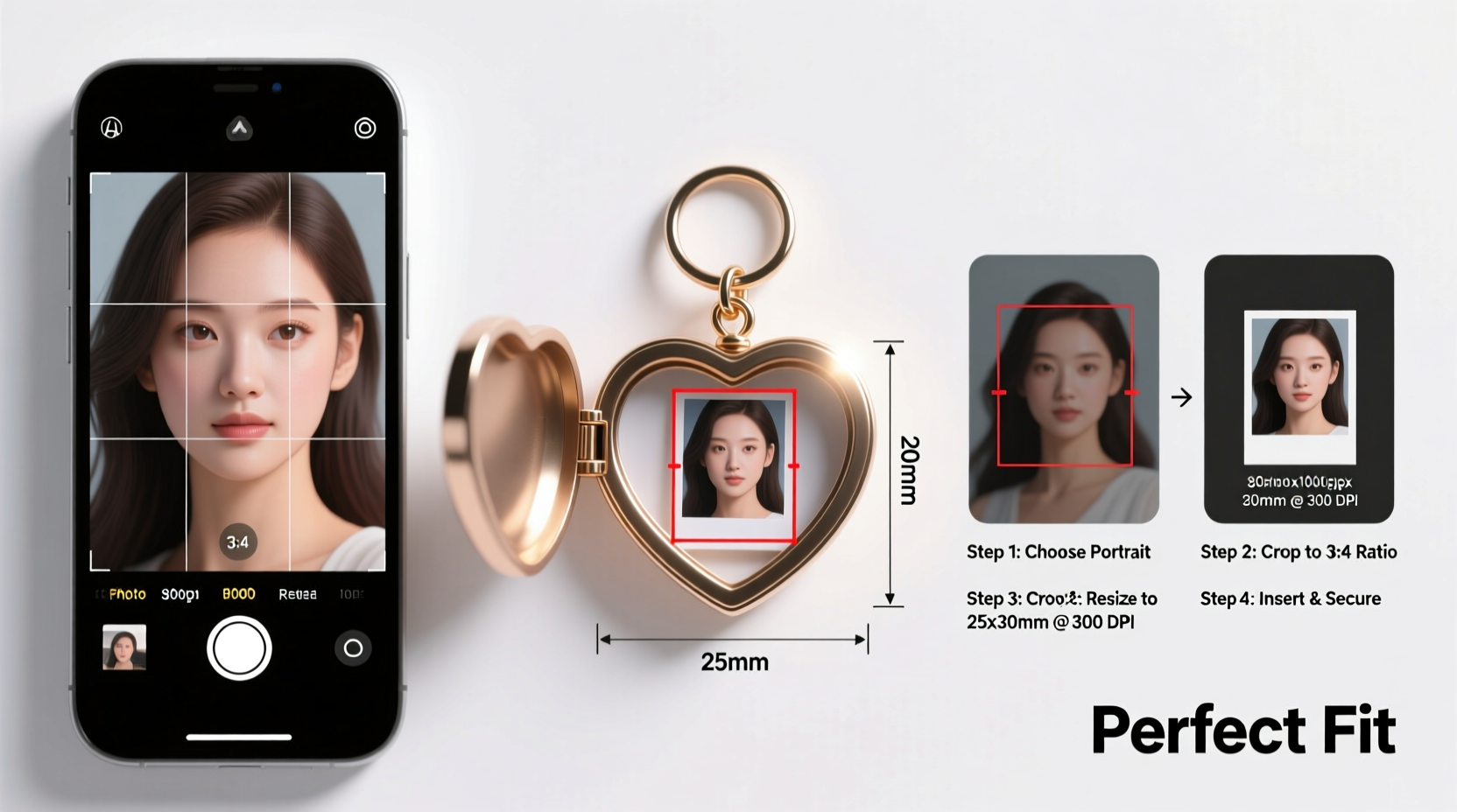 how to perfectly size your photo for a heart locket keychain a step by step guide