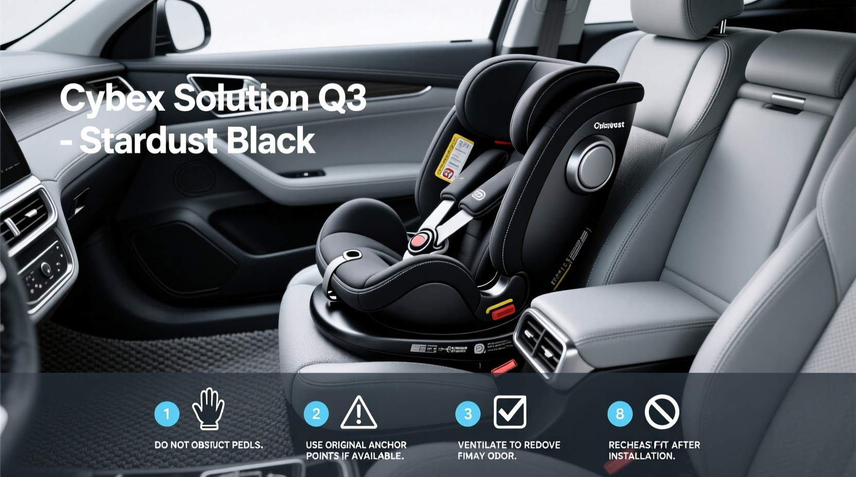 cybex solution q3 fix child car seat stardust black