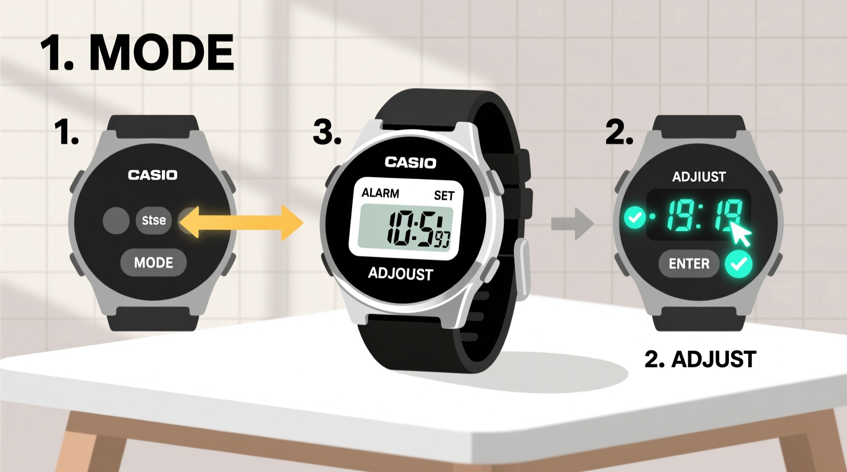 mastering your casio watch a step by step guide to setting alarms easily 2